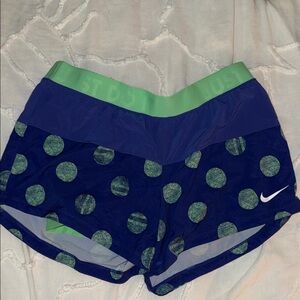 Nike Women's Blue and Green Athletic Shorts